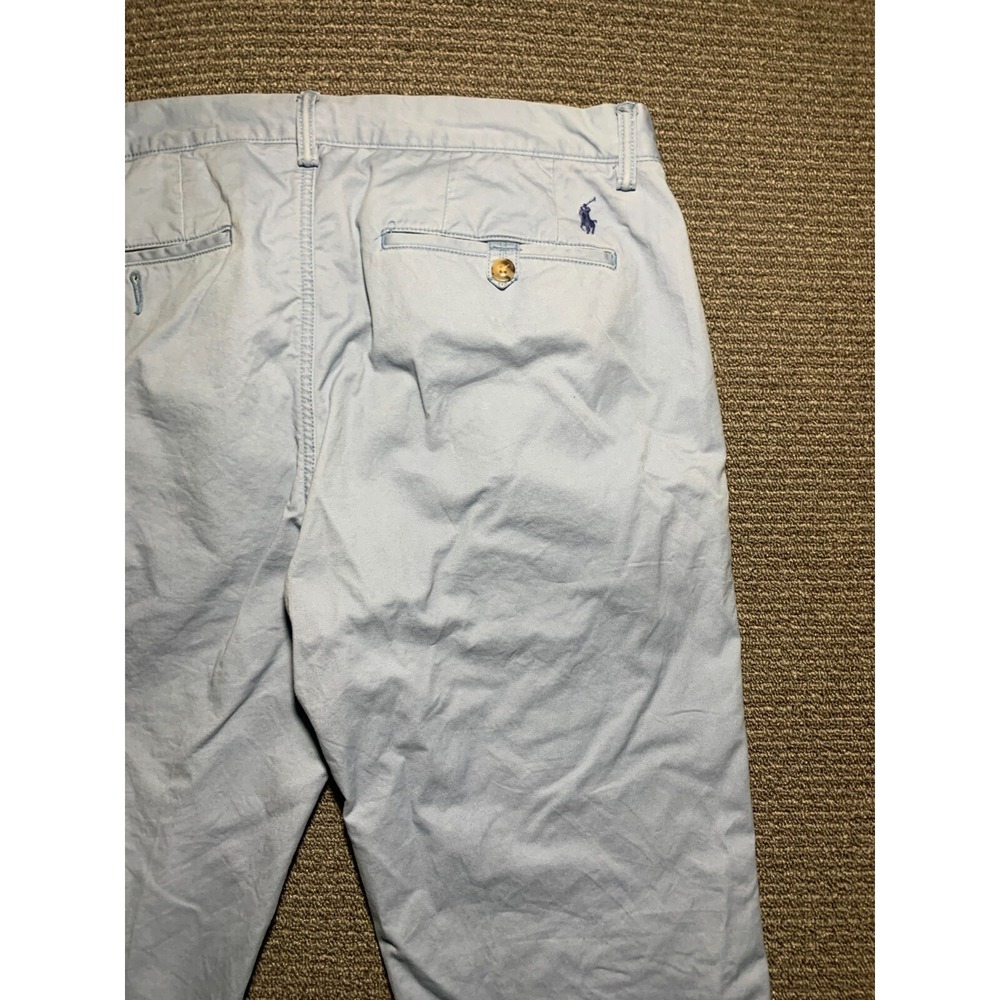 Polo Ralph Lauren Mens Classic Fit Flat Front Chino Blue Pants 34x32 Cotton - Picture 2 of 16